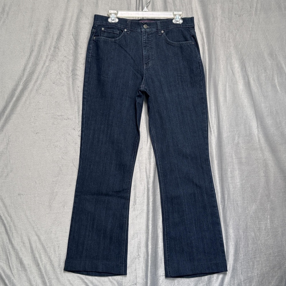 Gloria Vanderbilt Jeans Womens 10 Straight Leg Denim Rhinestone Pocket Dark Wash